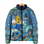 Gold Coast Titans Padded Jacket Aboriginal Dot Pattern - Rugby Mascot Heritage Pride