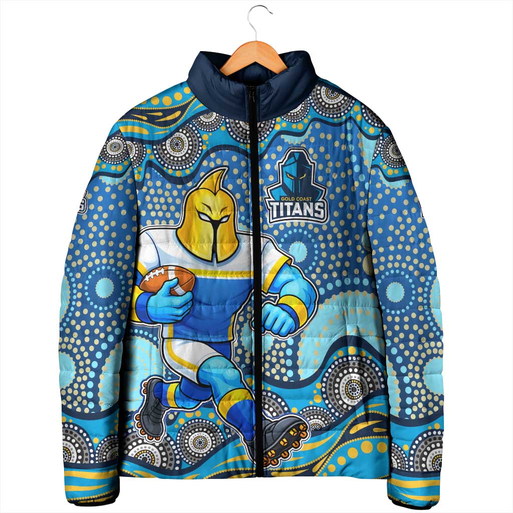 Gold Coast Titans Padded Jacket Aboriginal Dot Pattern - Rugby Mascot Heritage Pride