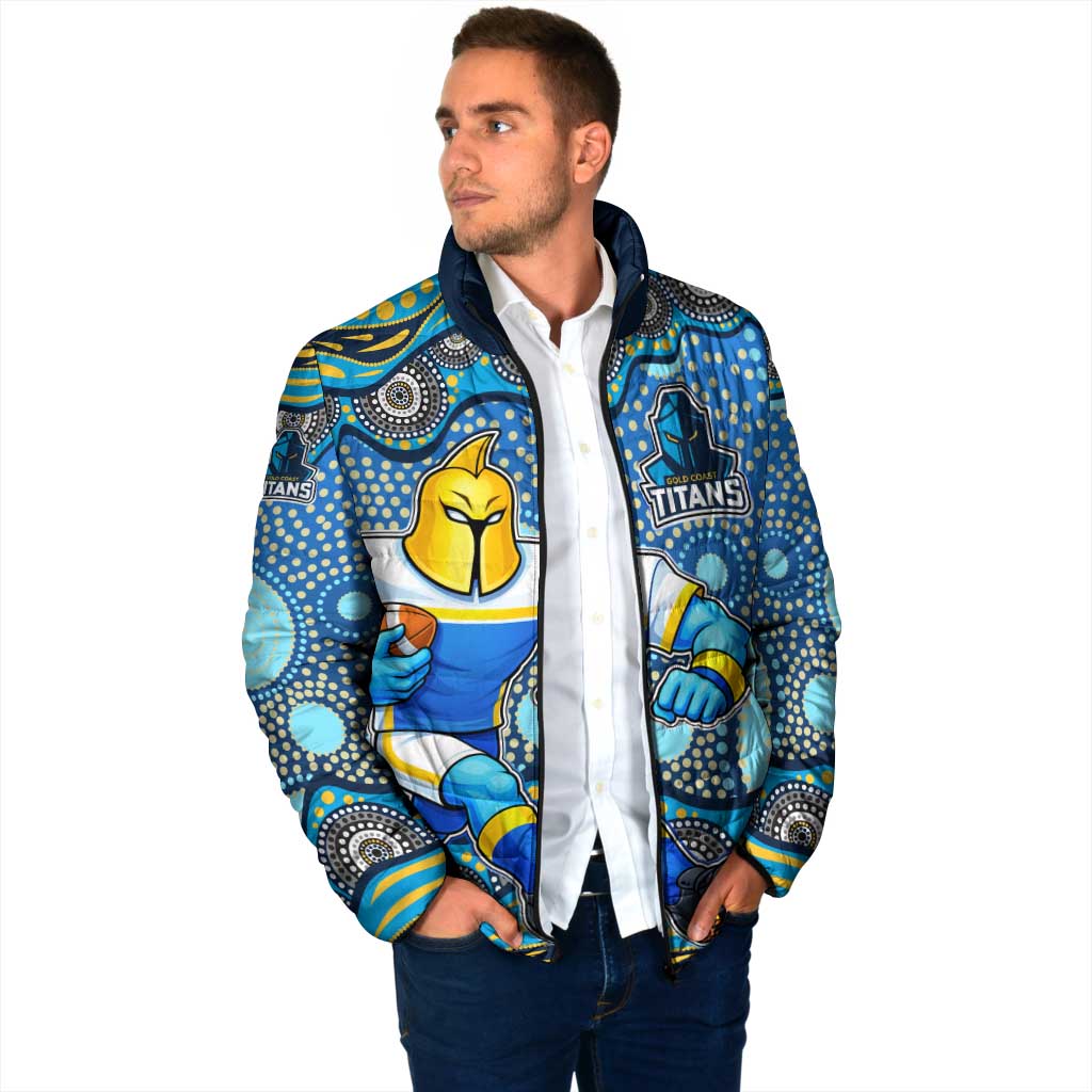 Gold Coast Titans Padded Jacket Aboriginal Dot Pattern - Rugby Mascot Heritage Pride