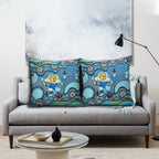 Gold Coast Titans Pillow Cover Aboriginal Dot Pattern - Rugby Mascot Heritage Pride