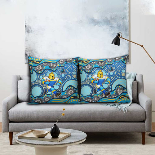 Gold Coast Titans Pillow Cover Aboriginal Dot Pattern - Rugby Mascot Heritage Pride