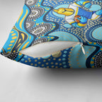 Gold Coast Titans Pillow Cover Aboriginal Dot Pattern - Rugby Mascot Heritage Pride