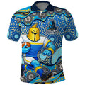 Gold Coast Titans Polo Shirt Aboriginal Dot Pattern - Rugby Mascot Heritage Pride