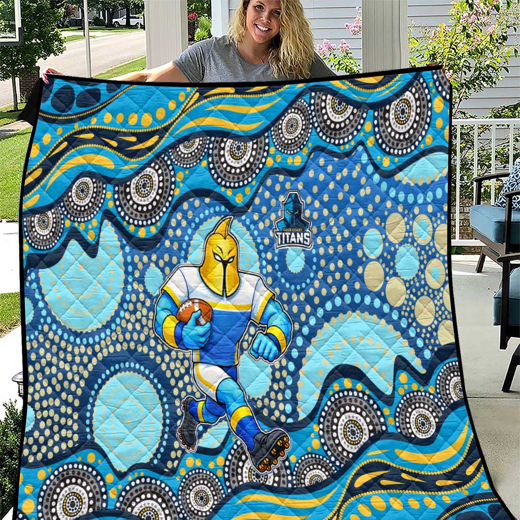 Gold Coast Titans Quilt Aboriginal Dot Pattern - Rugby Mascot Heritage Pride