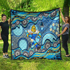 Gold Coast Titans Quilt Aboriginal Dot Pattern - Rugby Mascot Heritage Pride