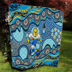 Gold Coast Titans Quilt Aboriginal Dot Pattern - Rugby Mascot Heritage Pride