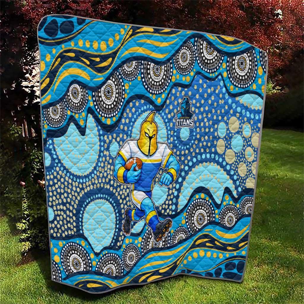 Gold Coast Titans Quilt Aboriginal Dot Pattern - Rugby Mascot Heritage Pride
