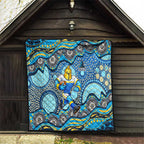 Gold Coast Titans Quilt Aboriginal Dot Pattern - Rugby Mascot Heritage Pride