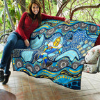 Gold Coast Titans Quilt Aboriginal Dot Pattern - Rugby Mascot Heritage Pride