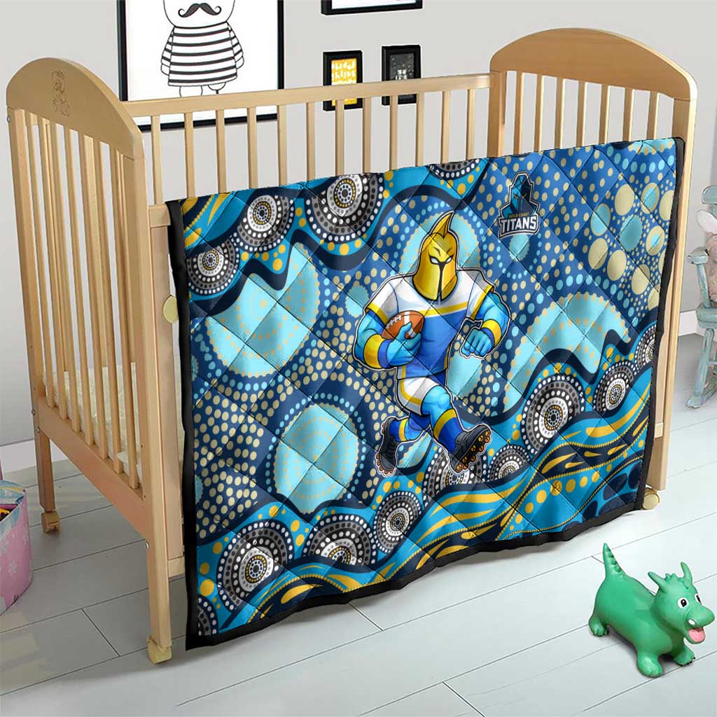Gold Coast Titans Quilt Aboriginal Dot Pattern - Rugby Mascot Heritage Pride
