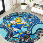 Gold Coast Titans Round Carpet Aboriginal Dot Pattern - Rugby Mascot Heritage Pride