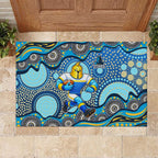 Gold Coast Titans Rubber Doormat Aboriginal Dot Pattern - Rugby Mascot Heritage Pride