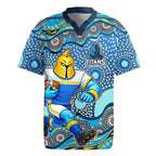 Gold Coast Titans Rugby Jersey Aboriginal Dot Pattern - Rugby Mascot Heritage Pride