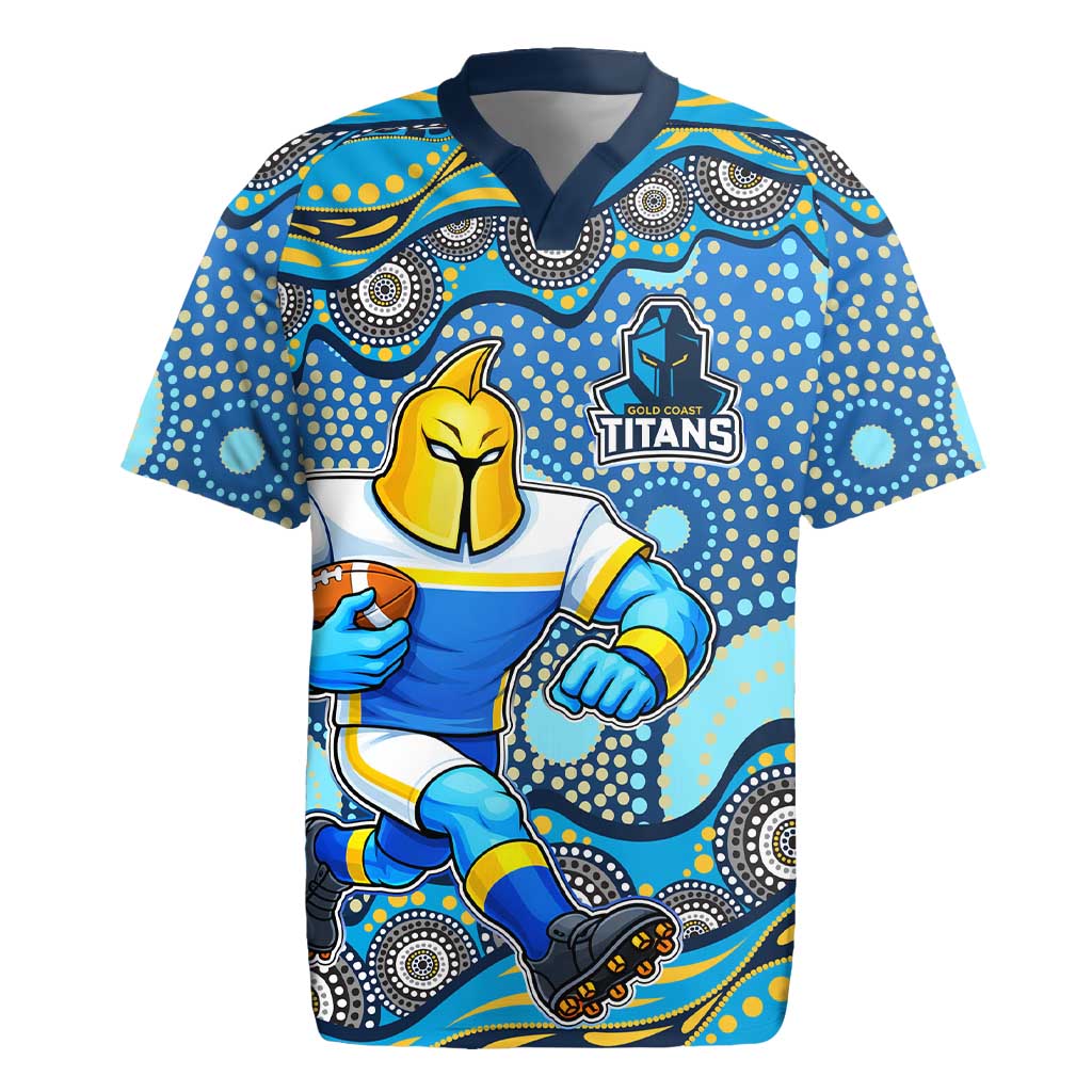 Gold Coast Titans Rugby Jersey Aboriginal Dot Pattern - Rugby Mascot Heritage Pride