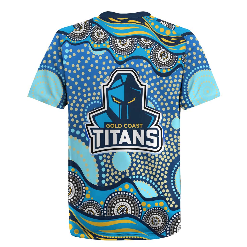 Gold Coast Titans Rugby Jersey Aboriginal Dot Pattern - Rugby Mascot Heritage Pride