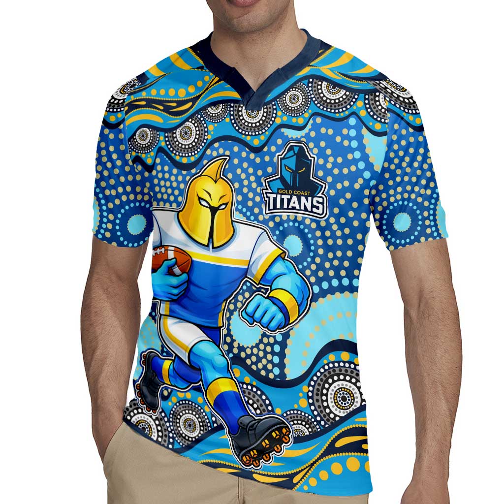 Gold Coast Titans Rugby Jersey Aboriginal Dot Pattern - Rugby Mascot Heritage Pride