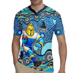 Gold Coast Titans Rugby Jersey Aboriginal Dot Pattern - Rugby Mascot Heritage Pride