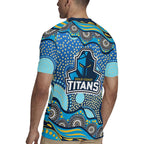 Gold Coast Titans Rugby Jersey Aboriginal Dot Pattern - Rugby Mascot Heritage Pride