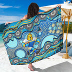 Gold Coast Titans Sarong Aboriginal Dot Pattern - Rugby Mascot Heritage Pride