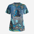 Gold Coast Titans Scrub Top Aboriginal Dot Pattern - Rugby Mascot Heritage Pride