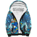 Gold Coast Titans Sherpa Hoodie Aboriginal Dot Pattern - Rugby Mascot Heritage Pride
