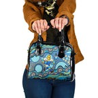 Gold Coast Titans Shoulder Handbag Aboriginal Dot Pattern - Rugby Mascot Heritage Pride