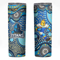 Gold Coast Titans Skinny Tumbler Aboriginal Dot Pattern - Rugby Mascot Heritage Pride