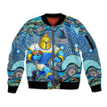Gold Coast Titans Sleeve Zip Bomber Jacket Aboriginal Dot Pattern - Rugby Mascot Heritage Pride