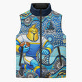 Gold Coast Titans Sleeveless Puffer Jacket Aboriginal Dot Pattern - Rugby Mascot Heritage Pride