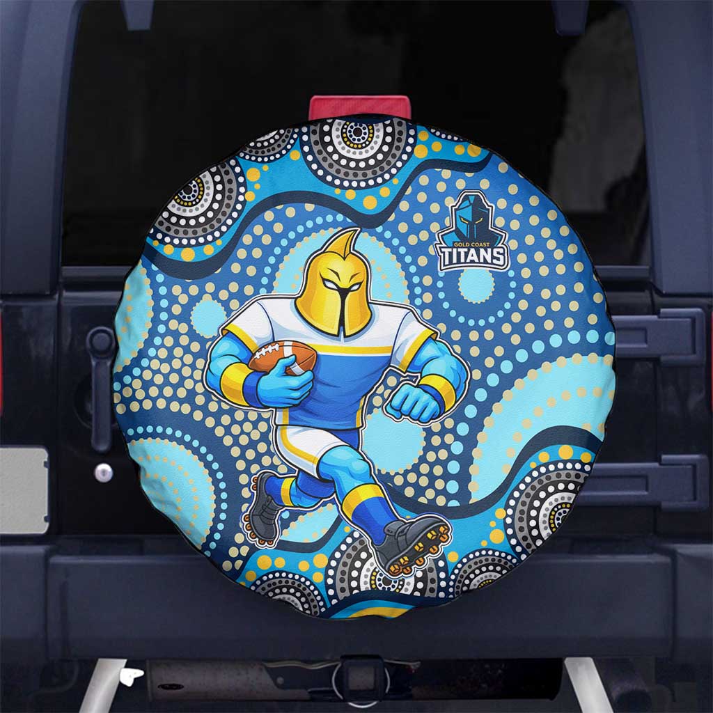 Gold Coast Titans Spare Tire Cover Aboriginal Dot Pattern - Rugby Mascot Heritage Pride