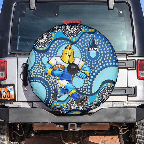 Gold Coast Titans Spare Tire Cover Aboriginal Dot Pattern - Rugby Mascot Heritage Pride