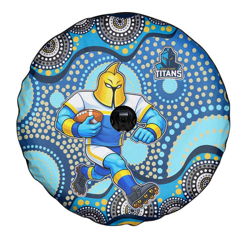 Gold Coast Titans Spare Tire Cover Aboriginal Dot Pattern - Rugby Mascot Heritage Pride