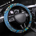 Gold Coast Titans Steering Wheel Cover Aboriginal Dot Pattern - Rugby Mascot Heritage Pride