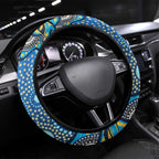 Gold Coast Titans Steering Wheel Cover Aboriginal Dot Pattern - Rugby Mascot Heritage Pride