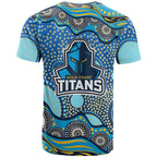 Gold Coast Titans T Shirt Aboriginal Dot Pattern - Rugby Mascot Heritage Pride