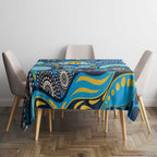Gold Coast Titans Tablecloth Aboriginal Dot Pattern - Rugby Mascot Heritage Pride