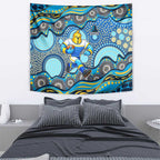 Gold Coast Titans Tapestry Aboriginal Dot Pattern - Rugby Mascot Heritage Pride