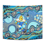 Gold Coast Titans Tapestry Aboriginal Dot Pattern - Rugby Mascot Heritage Pride