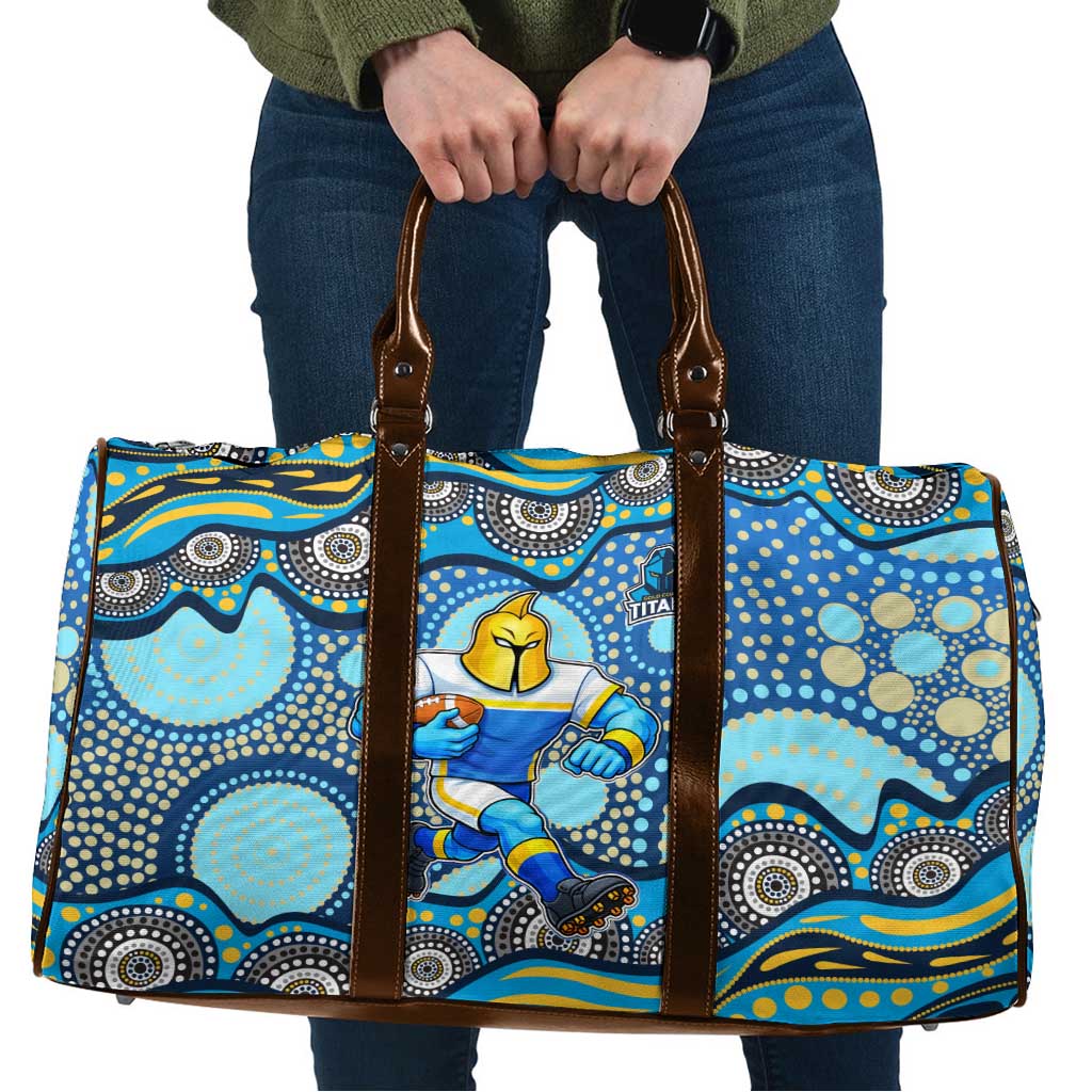 Gold Coast Titans Travel Bag Aboriginal Dot Pattern - Rugby Mascot Heritage Pride