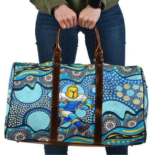 Gold Coast Titans Travel Bag Aboriginal Dot Pattern - Rugby Mascot Heritage Pride