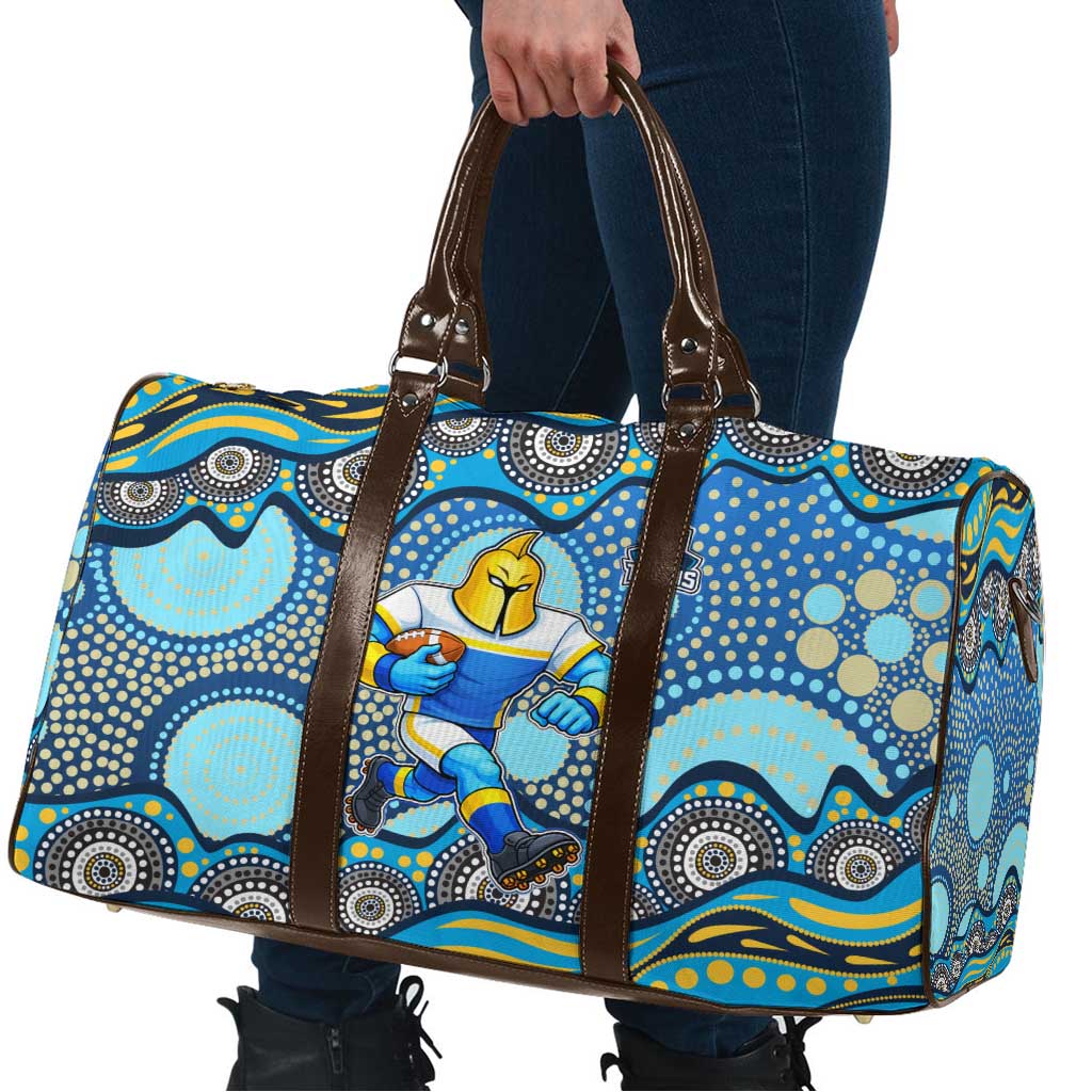 Gold Coast Titans Travel Bag Aboriginal Dot Pattern - Rugby Mascot Heritage Pride
