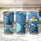 Gold Coast Titans Tumbler Cup Aboriginal Dot Pattern - Rugby Mascot Heritage Pride