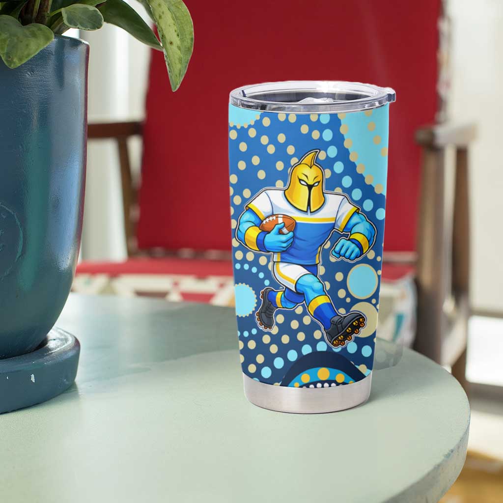 Gold Coast Titans Tumbler Cup Aboriginal Dot Pattern - Rugby Mascot Heritage Pride