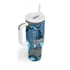Gold Coast Titans Tumbler With Handle Aboriginal Dot Pattern - Rugby Mascot Heritage Pride