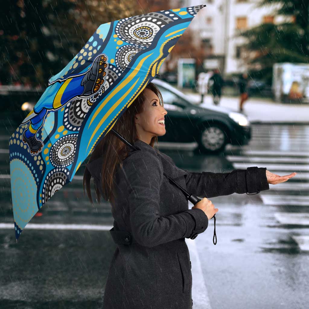 Gold Coast Titans Umbrella Aboriginal Dot Pattern - Rugby Mascot Heritage Pride
