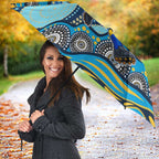 Gold Coast Titans Umbrella Aboriginal Dot Pattern - Rugby Mascot Heritage Pride