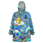 Gold Coast Titans Wearable Blanket Hoodie Aboriginal Dot Pattern - Rugby Mascot Heritage Pride