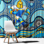 Gold Coast Titans Window Curtain Aboriginal Dot Pattern - Rugby Mascot Heritage Pride