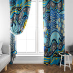 Gold Coast Titans Window Curtain Aboriginal Dot Pattern - Rugby Mascot Heritage Pride