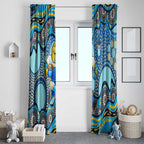 Gold Coast Titans Window Curtain Aboriginal Dot Pattern - Rugby Mascot Heritage Pride